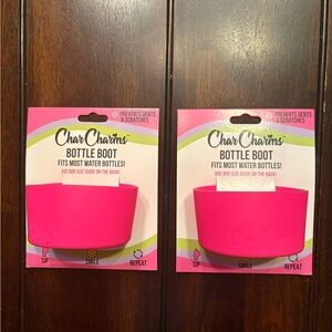 Set of 2 Char Charms Pink Bottle Boots